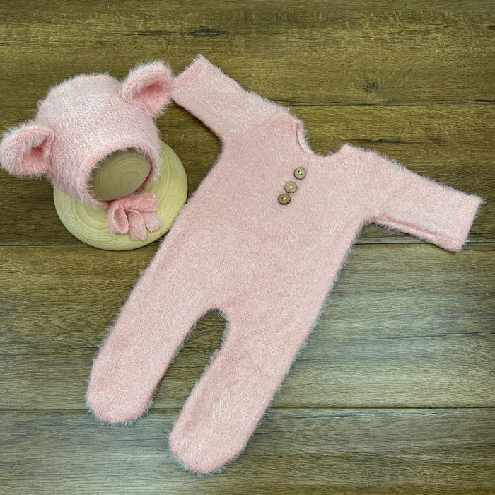 0-1 Month Baby Bear Outfit Newborn Photography Props Jumpers Baby Photo Shoot Clothing