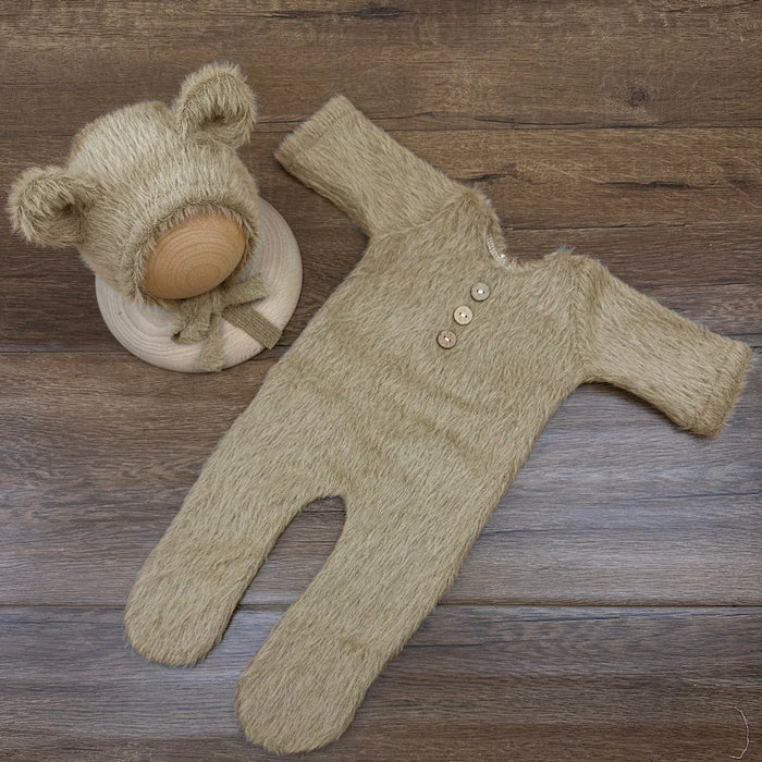 0-1 Month Baby Bear Outfit Newborn Photography Props Jumpers Baby Photo Shoot Clothing