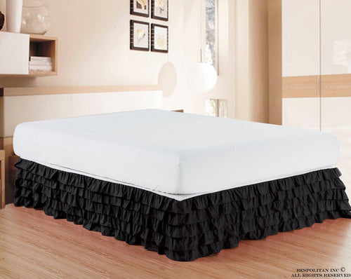 1-Piece Multi-Ruffle Bed Skirt - 15 inch Drop - Classy Bed skirt