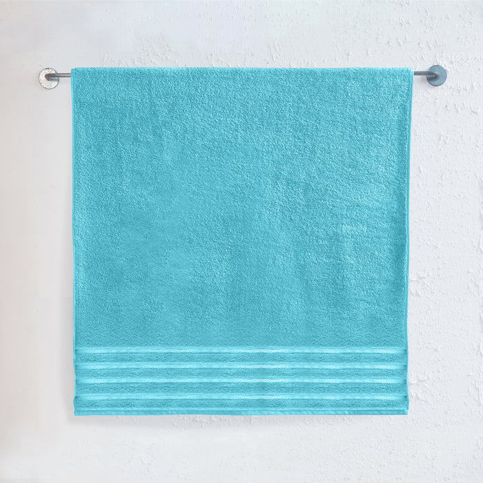 1-Piece Premium Turkish Cotton 4 Lines Stripe Jumbo Towel, 35x 70 inch