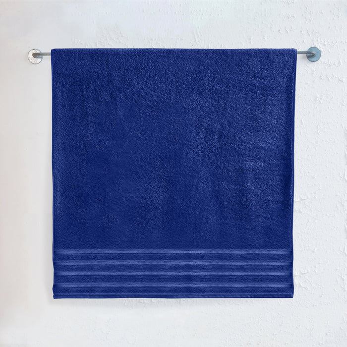 1-Piece Premium Turkish Cotton 4 Lines Stripe Jumbo Towel, 35x 70 inch