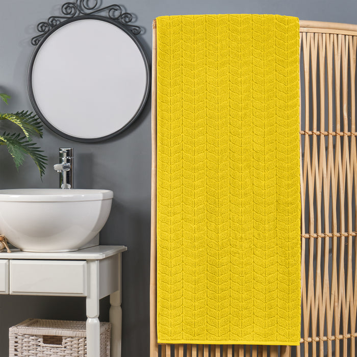 1-Piece Premium Turkish Cotton Braided Oversized Bath Sheet Towel 40 x 80 Inch
