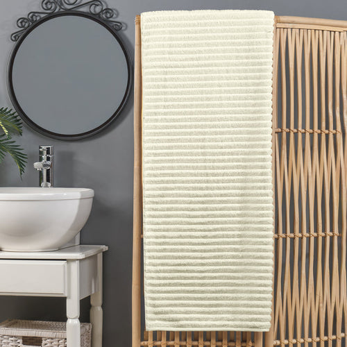 1-Piece Premium Turkish Cotton Corduroy Stripe Oversized Bath Sheet Towel 40 x 80 Inch