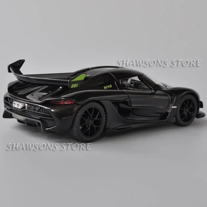 1:32 Scale Diecast Model Car Toys Koenigsegg Jesko Miniature Replica Pull Back Sound Light