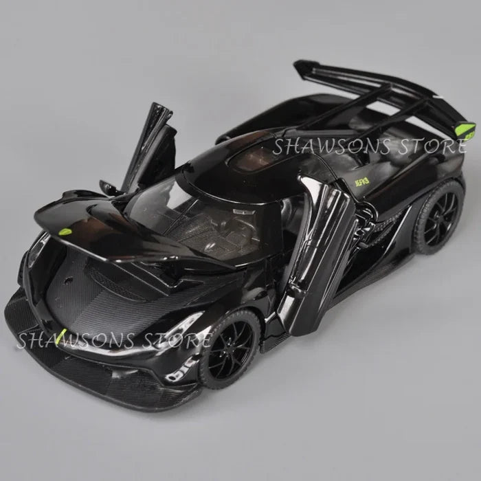 1:32 Scale Diecast Model Car Toys Koenigsegg Jesko Miniature Replica Pull Back Sound Light