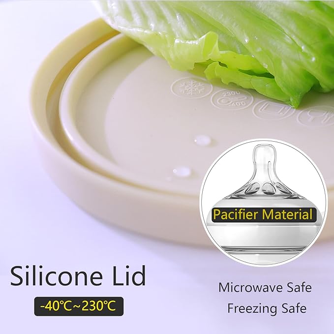 16 oz Glass Container with Silicone Lid, Glass Food Storage Container-Clear