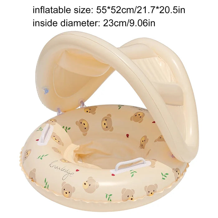 1PC Bear & Rabbit Canopy Arm Float - Thickened Inflatable Pool Float for Summer, Beach & Pool Parties