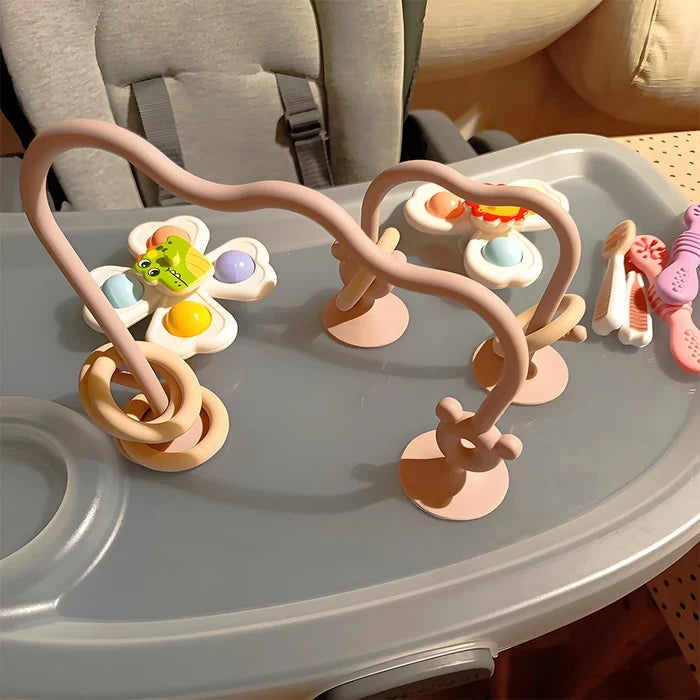 1SET Silicone children's silicone tabletop toys, bead wrapped baby early education puzzle game toys