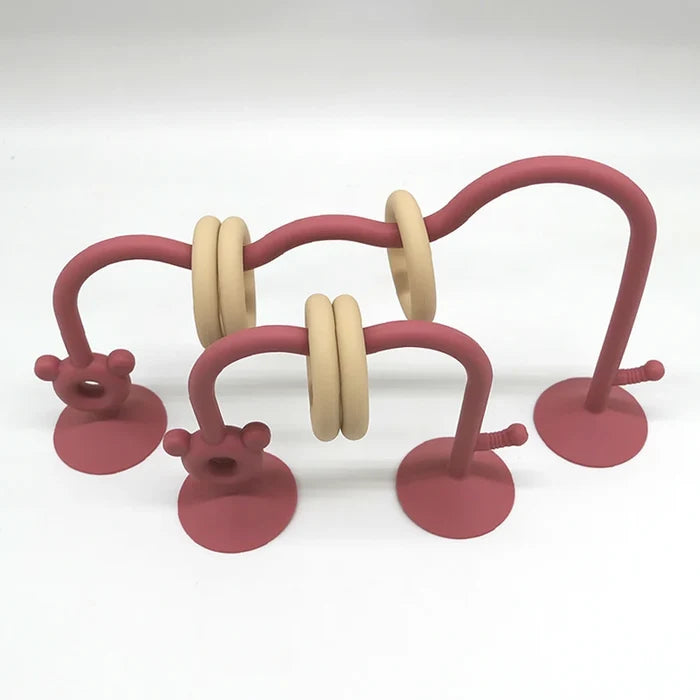 1SET Silicone children's silicone tabletop toys, bead wrapped baby early education puzzle game toys