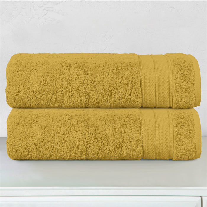 2-Pack Turkish Cotton Three Line Popcorn Bath Towel Set, 27 x 54 inch