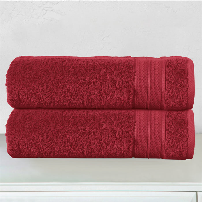 2-Pack Turkish Cotton Three Line Popcorn Bath Towel Set, 27 x 54 inch