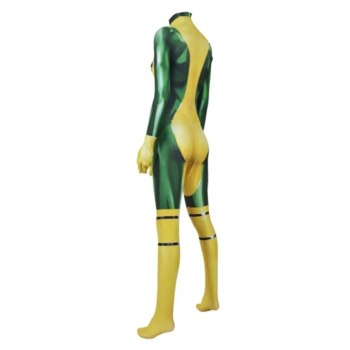 2026 Adults Woman Rogue Costume Superhero Cosplay Suit Halloween Bodysuit Party Jumpsuits
