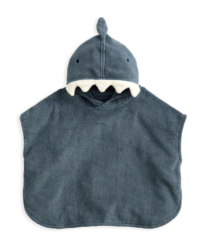 Mamas & Papas Hooded Towels 3D Fin Towelling Poncho - Blue