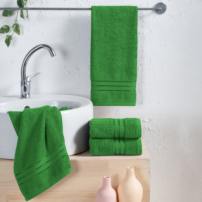 4-Pack Turkish Cotton Three Line Popcorn Hand Towel Set, 16 x 28 inch