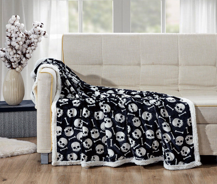 50" x 60" Printed Sherpa Back Throw