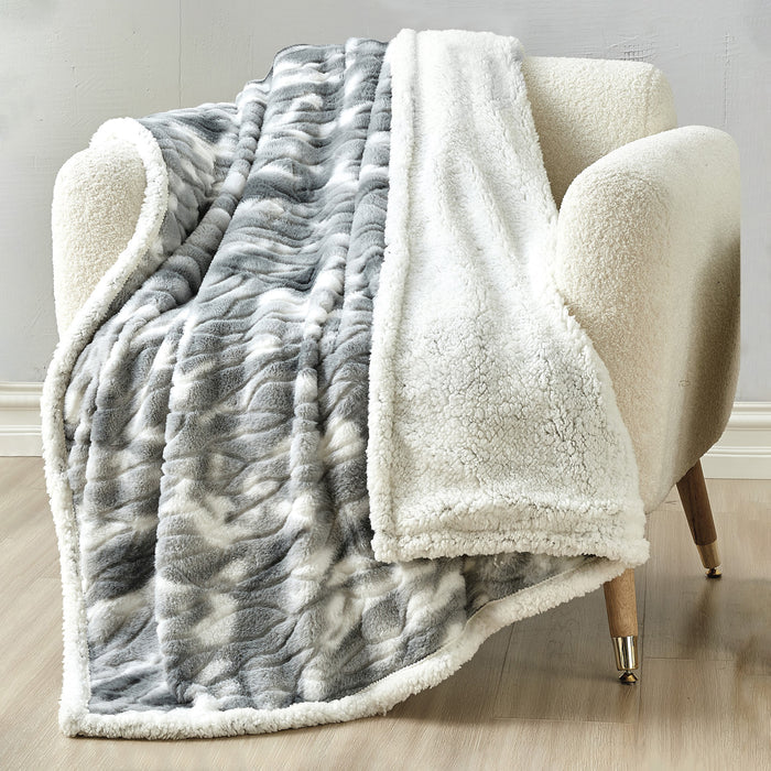 50" x 60" Printed Sherpa Back Throw