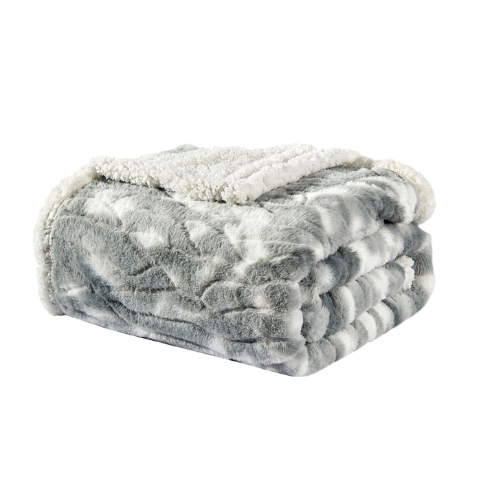 50" x 60" Printed Sherpa Back Throw