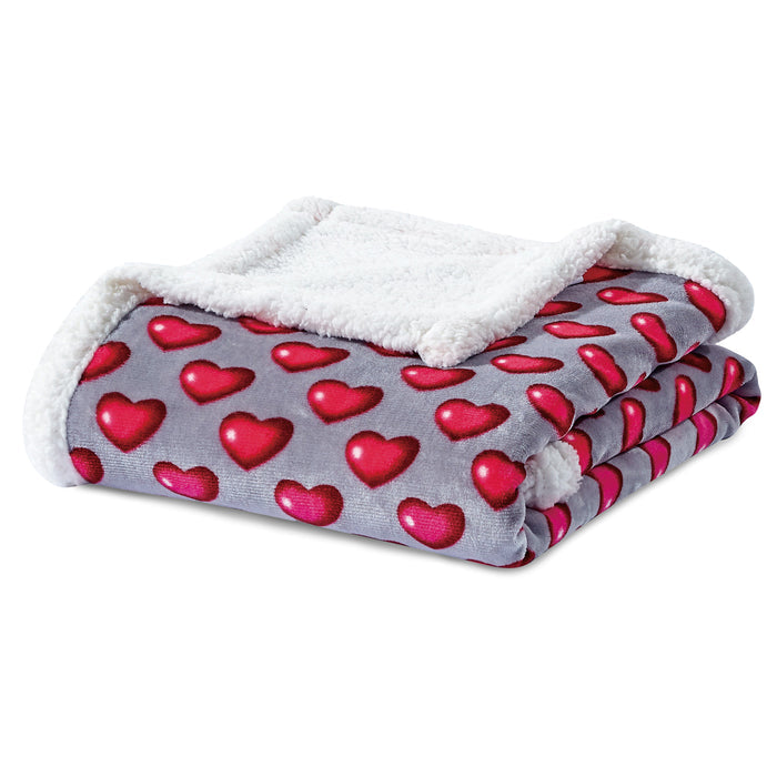 50" x 60" Valentine Inspired Sherpa Back Throw