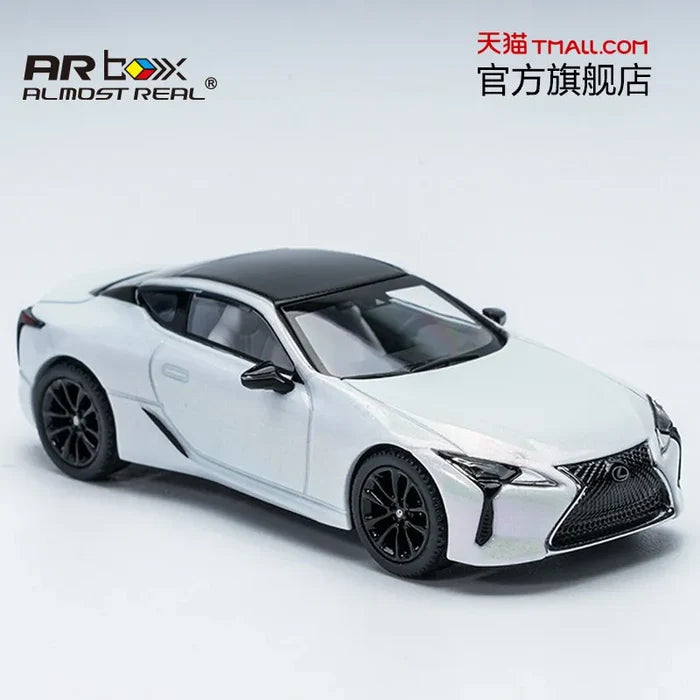 AR BOX 1:64 2018 Lexus LC500 White Nova Glass Flake Diecast Model Car.