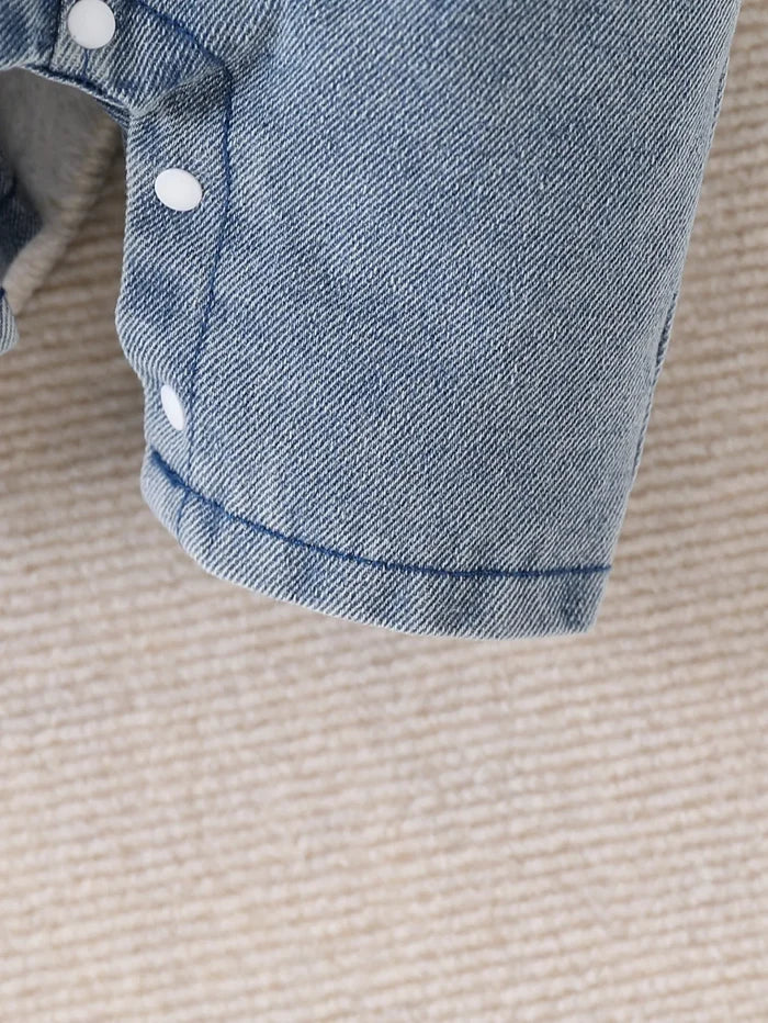 Baby Boy Striped T-Shirt + Cartoon Bear Denim Overalls Set, Cute Summer Casual Outfit for Going Out