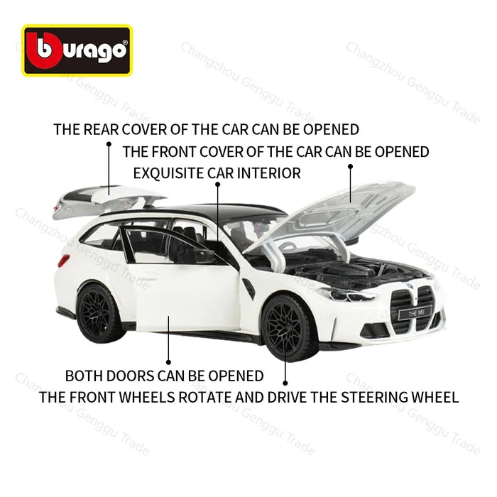Bburago 1:24 BMW M3 Touring（2023） Static Die Cast Vehicles Collectible Model Car Toys