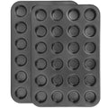 Beasea Nonstick Mini Muffin Pan 24 Cups, 2 Pack 24 Mini Small Tiny Cup Non Stick Muffin Baking Pan Tin Tray Carbon Steel Bakeware Individual Cupcake Baking Pan - Gold