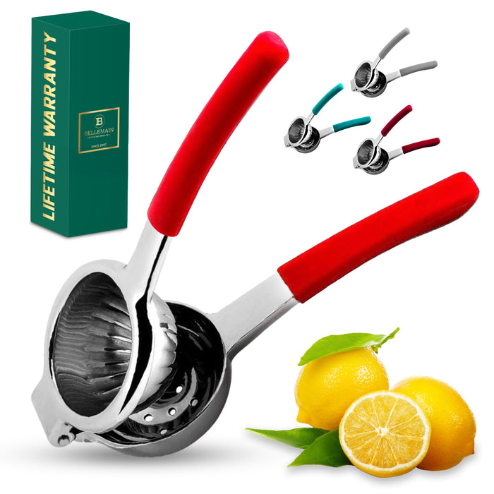 Bellemain Metal Lemon Squeezer, Stainless Steel Citrus Juicer, white