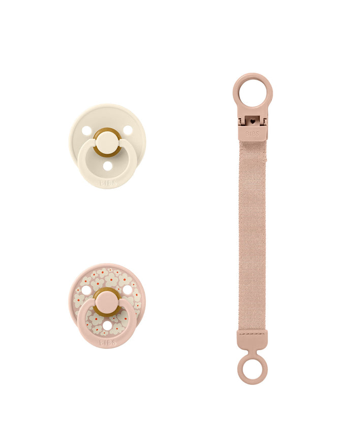 Bibs World Soothers BIBS Pacifier & Loop Clip Gift Set - Blush