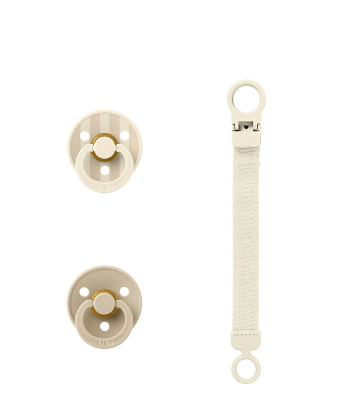 Bibs World Soothers BIBS Pacifier & Loop Clip Gift Set - Vanilla