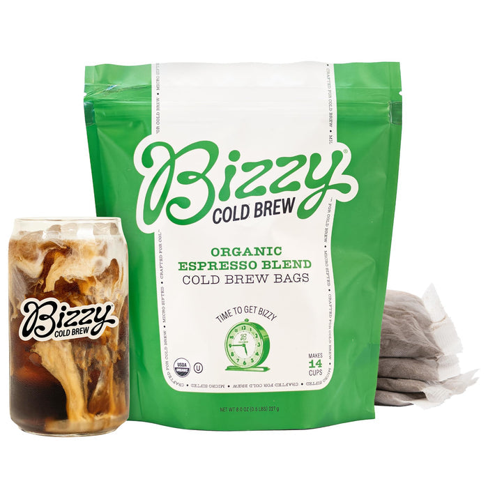 Bizzy Organic Cold Brew Coffee, Dark & Bold Blend, Brew Bags, 4 ct
