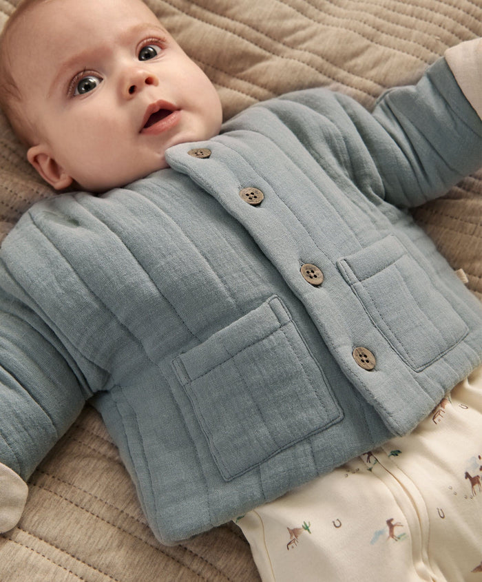 Mamas & Papas Jackets & Coats Blue Quilted Jacket