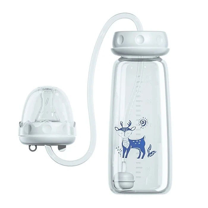 BornBL 3 Month+ Hands Free PP Baby Feeding Bottle with Tube Anti-Colic Nursing System, Bpa Free