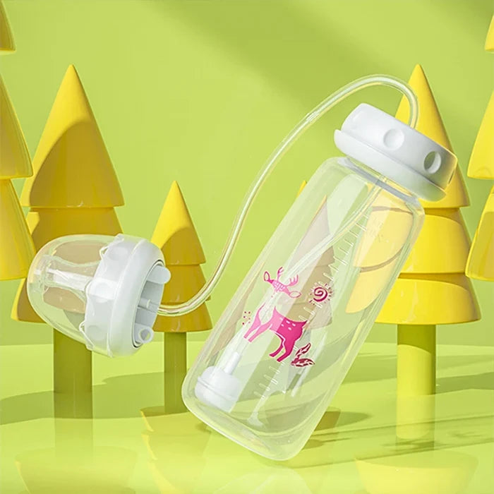 BornBL 3 Month+ Hands Free PP Baby Feeding Bottle with Tube Anti-Colic Nursing System, Bpa Free
