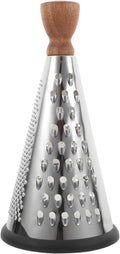 Cabilock Cone Cheese Grater with Wooden Handle, Manual Stainless Steel Tool