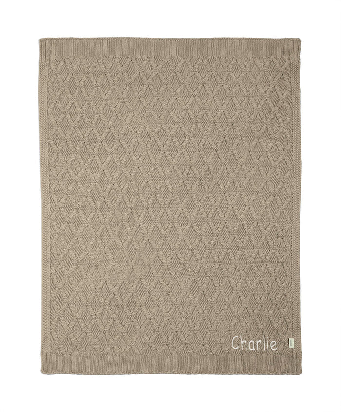 Mamas & Papas Blankets Cable Knit Blanket - Welcome to the World Seedling - Mocha