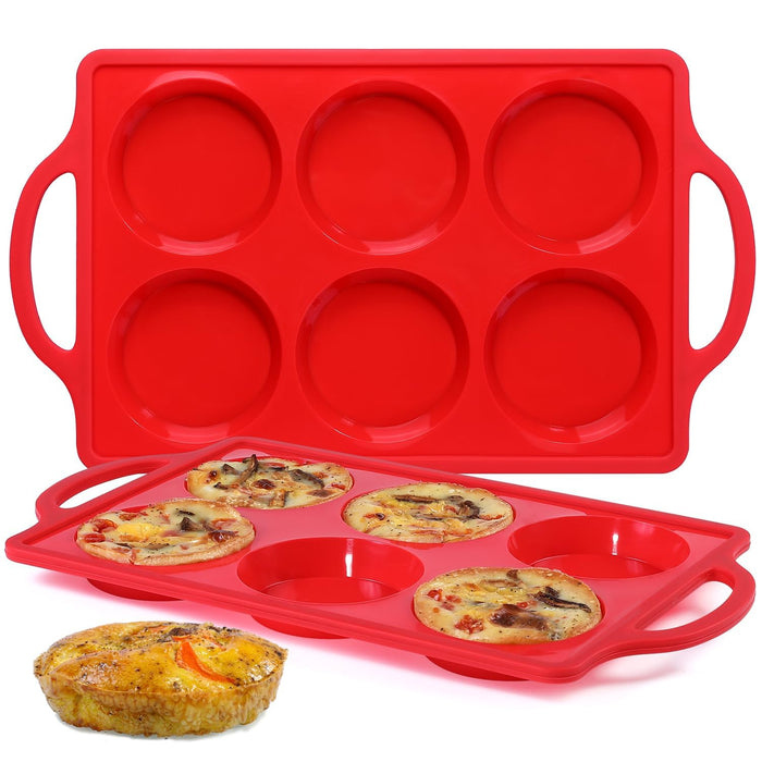 CAKETIME Muffin Top Pan Non Stick, Silicone Egg Molds for Breakfast Sandwiches 3 Inch Round Egg Baking Pan for Oven English Muffins, Whoopie Pies, Corn Bread, Tarts 2 Pack Confetti