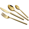 CHAAMFORGE 24 Piece Silverware Set For 6 Gold Heavy duty 18/10 Stainless Steel Flatware Set Modern Design Knife/Fork/Spoon Mirror Polished Dishwasher Safe Cutlery Set with Gifts