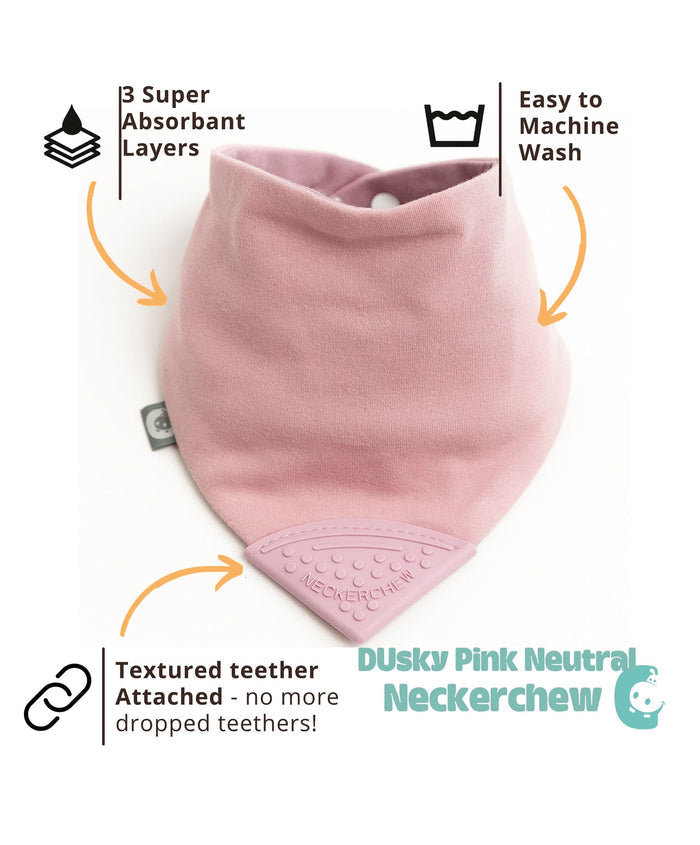 Cheeky Chompers Teethers Cheeky Chompers Neckerchew - Dusky Pink