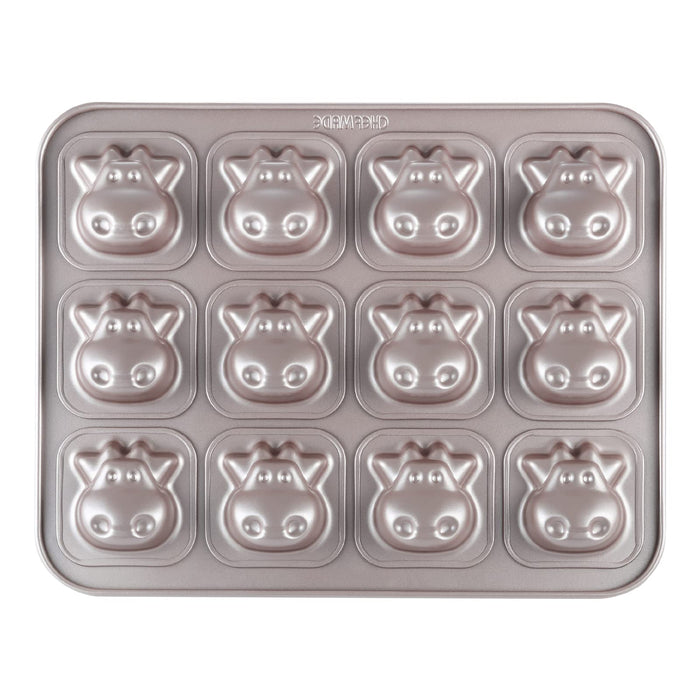 CHEFMADE Beetle Cake Pan, 12-Cavity Non-Stick Animal Muffin Bakeware for Oven Baking (Champagne Gold)