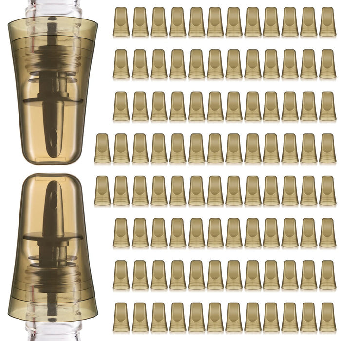 Chengu 24 Pieces Liquor Bottle Covers Pour Spout Covers Bar Toppers for Bottles Universal Pour Dispenser Dust Translucent Silicone Rubber Spout Caps for Bar Home Kitchen Tools Supplies (Black)