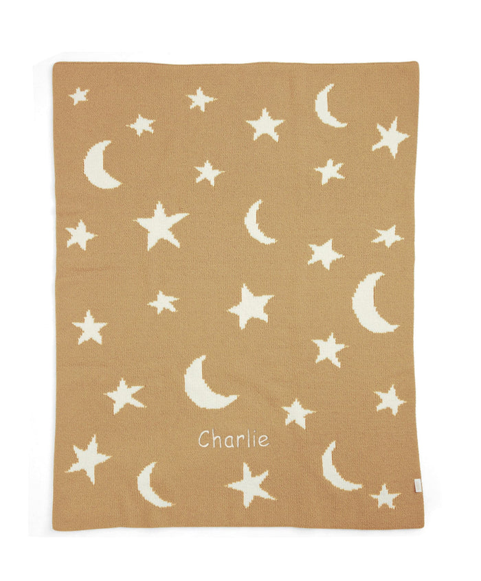 Mamas & Papas Blankets Chenille Blanket - Mustard Moon/Star