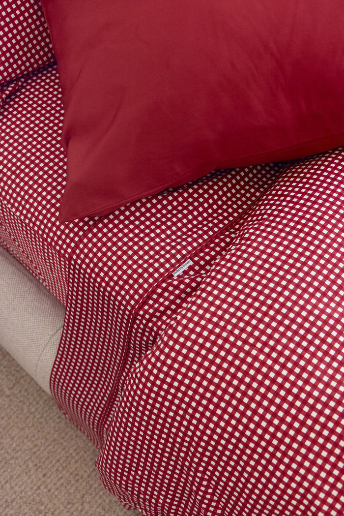 Cherry Gingham Bamboo Quilt Cover