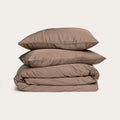 Chocolate Gingham Bamboo Quilt Cover