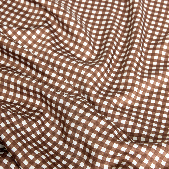 Chocolate Gingham Bamboo Quilt Cover