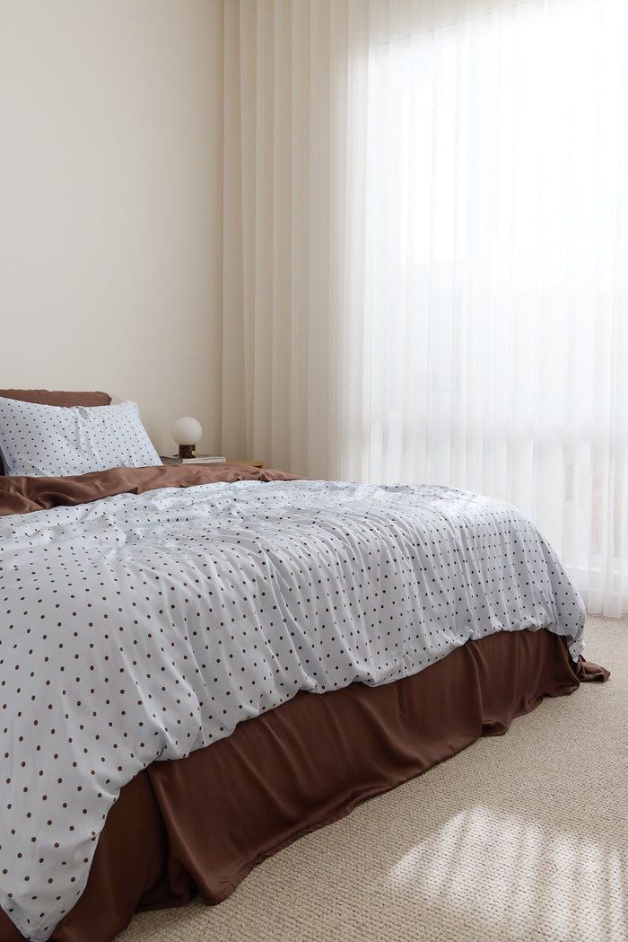 Chocolate Polka Dot Bamboo Sheet Set