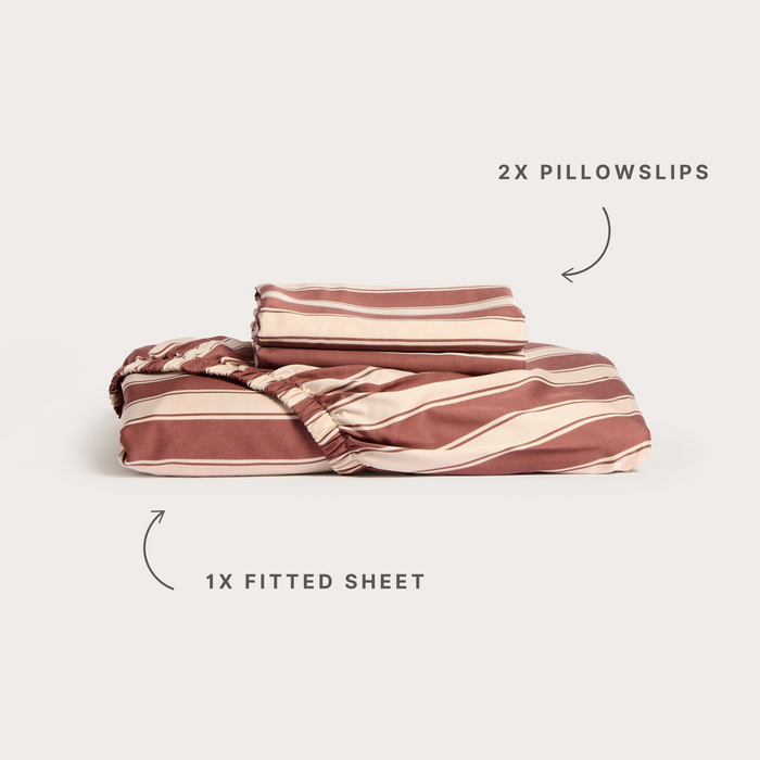 Cinnamon Stripe Bamboo Fitted Sheet