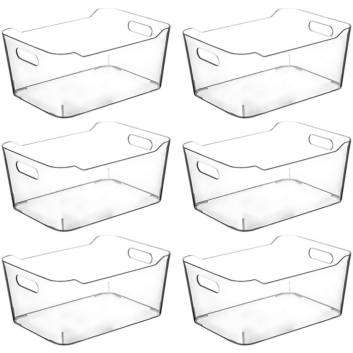 Clear Plastic Storage Bins for Kitchen Organization or Pantry Organizers and Storage, Freezer Fridge Organizer Containers Bin for Organizing Refrigerator Closet Cabinet Organizers