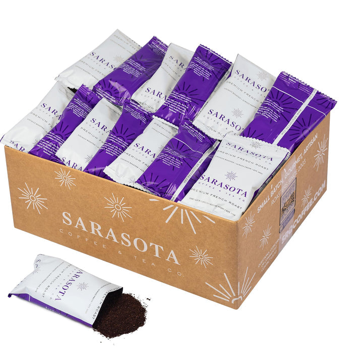 Coffee Packets Sampler – Coffee Variety Pack Ground Coffee Gift Set, Medium Dark & Flavored Roast, Low Acid Gourmet Pre-Measured Packs for 12-Cup Brewers, 2oz Individual Bags