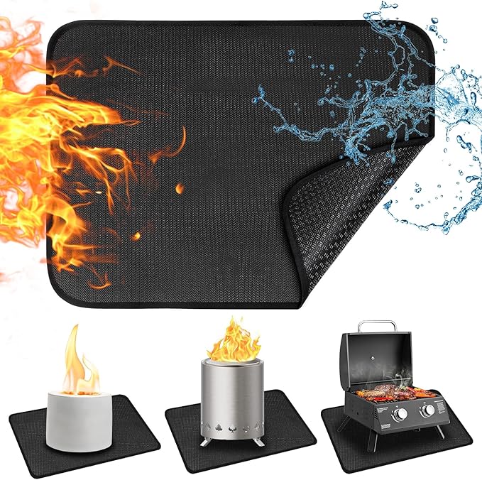 CowCity 24x18 Inch Heat Resistant Mat for Under Grill Tabletop