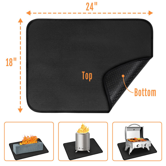 CowCity 24x18 Inch Heat Resistant Mat for Under Grill Tabletop